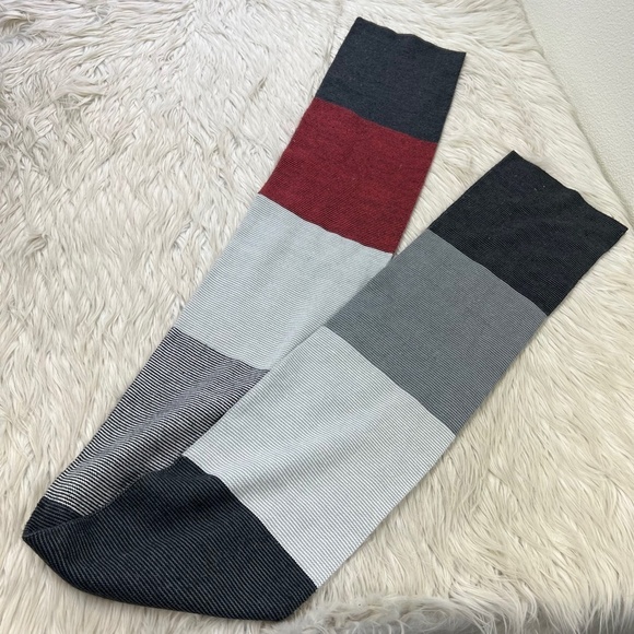 Junk de Luxe Men's Knit Patchwork / Colorblock Stripe Scarf - Picture 3 of 3